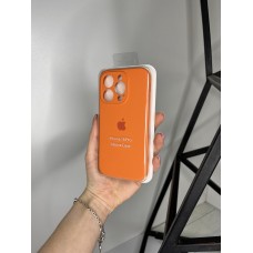 Силіконовий чохол з мікрофіброю та покриттям SoftTouch для Iphone 15 Pro помаранчевий ( Full camera № 2 )