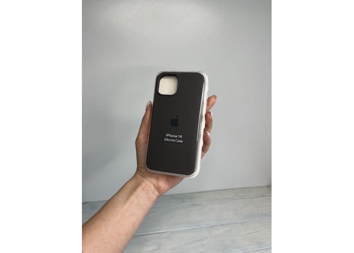 Силиконовый чехол c закрытым низом Apple Silicone Case Cocoa для iPhone 14