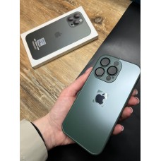 Чохол із загартованого матового скла з лінзами на камері на IPhone 14 Pro ( зелений )