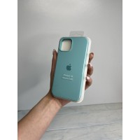 Силиконовый чехол c закрытым низом Apple Silicone Case Sea blue для iPhone 14