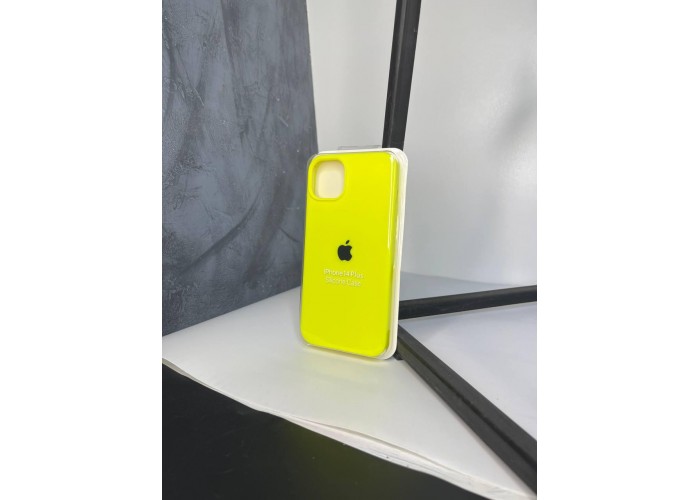 Силиконовый чехол c закрытым низом Apple Silicone Case Yellow для iPhone 14