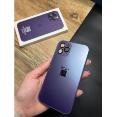 Чохол із загартованого матового скла з лінзами на камері на IPhone 11 Pro ( фіолетовий )