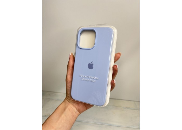Силиконовый чехол c закрытым низом Apple Silicone Case Light Blue для iPhone 14 Pro Max