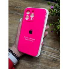 Силіконовий чохол з мікрофіброю та покриттям SoftTouch для Iphone 14 Pro Max рожевий ( Full camera № 44 )