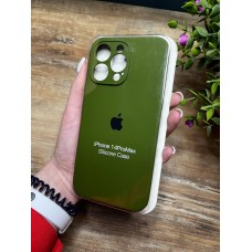 Силіконовий чохол з мікрофіброю та покриттям SoftTouch для Iphone 14 Pro Max хакі ( Full camera № 48 )