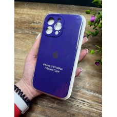 Силіконовий чохол з мікрофіброю та покриттям SoftTouch для Iphone 14 Pro Max фіолетовий ( Full camera № 30 )