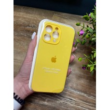 Силіконовий чохол з мікрофіброю та покриттям SoftTouch для Iphone 14 Pro Max жовтий ( Full camera № 4 )