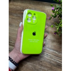 Силіконовий чохол з мікрофіброю та покриттям SoftTouch для Iphone 14 Pro Max салатовий ( Full camera № 58 )