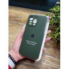 Силіконовий чохол з мікрофіброю та покриттям SoftTouch для Iphone 14 Pro Max зелений ( Full camera № 41 )