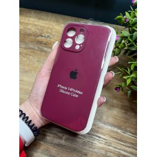 Силіконовий чохол з мікрофіброю та покриттям SoftTouch для Iphone 14 Pro Max марсала ( Full camera № 47 )