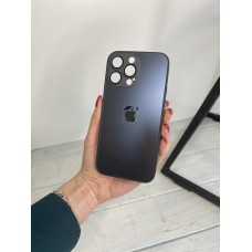 Чохол із загартованого матового скла з лінзами на камері на IPhone 14 Pro Max ( графіт )