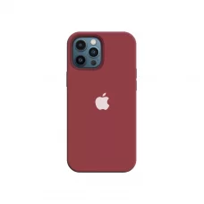 Силиконовый чехол c закрытым низом Apple Silicone Case для iPhone 12 Pro Max Camelia White