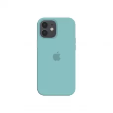 Силиконовый чехол c закрытым низом Apple Silicone Case для iPhone 12 Sea Blue