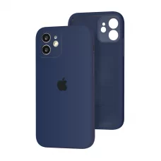 Силиконовый чехол с закрытой камерой Apple Silicone Case для iPhone 12 Deep Navy