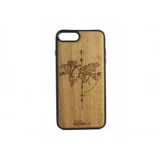 Чехол для iPhone WoodBox из натурального дерева "Карта Мира"