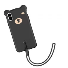 Черный силиконовый чехол Baseus Bear Case для iPhone Xs Max