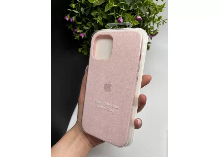 Чохол ALCANTARA для Iphone  12 Pro Max ( пудровий )
