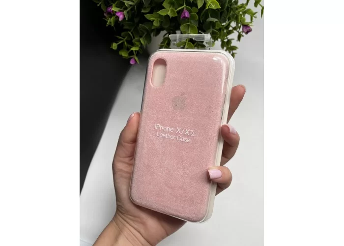 Чохол ALCANTARA для Iphone X / Xs ( пудровий )